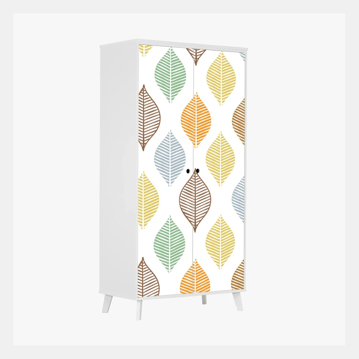 Schrankaufkleber pastelliges blättermuster für die wand – Wallnifity® Schrankaufkleber pastelliges blättermuster für die wand – Wallnifity®