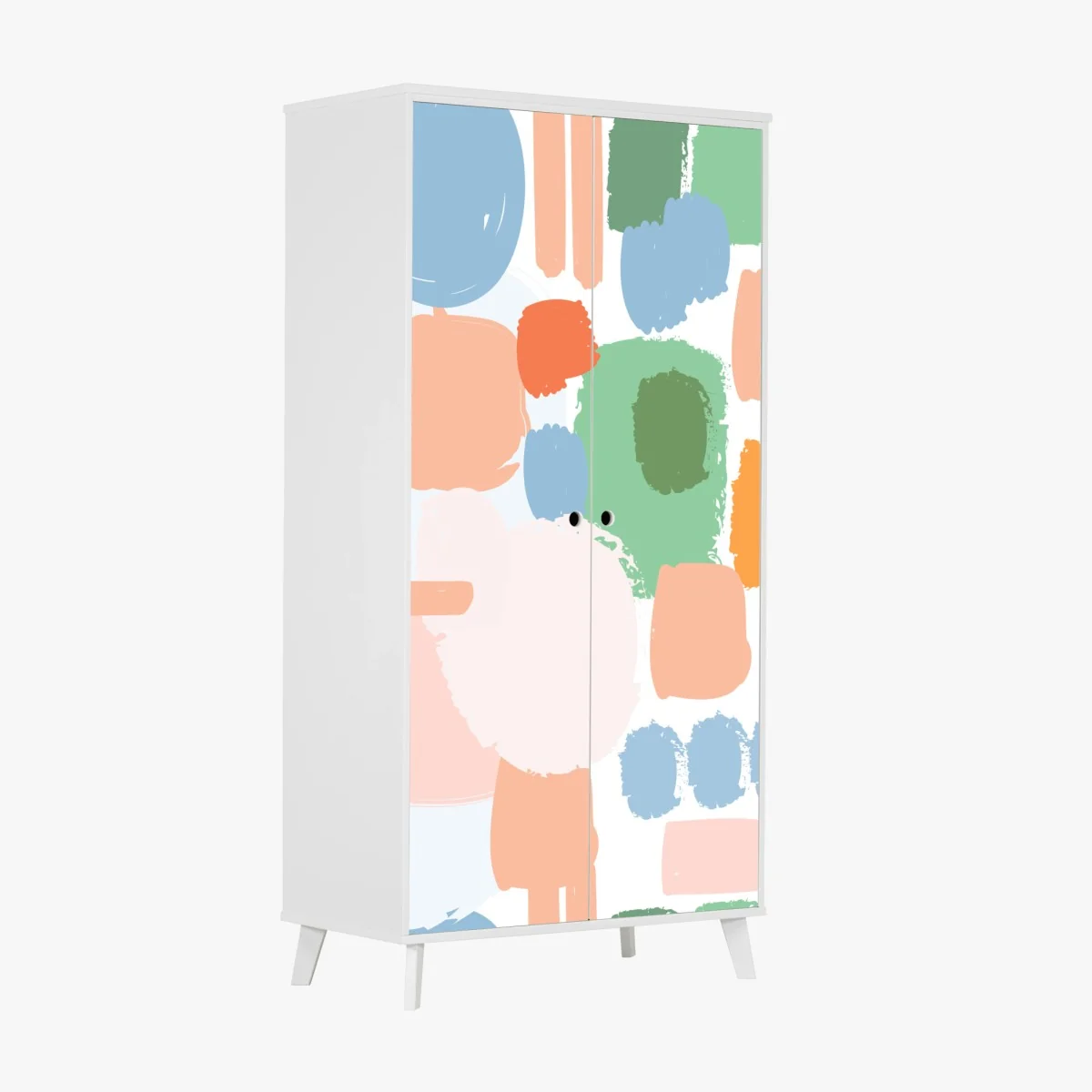 Schrankaufkleber pastell pinselstrich muster – Wallnifity®