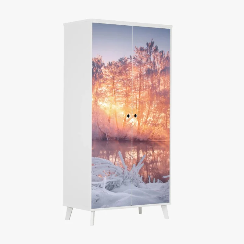 Schrankaufkleber tiefes ozeanblau mit goldadern – Wallnifity®