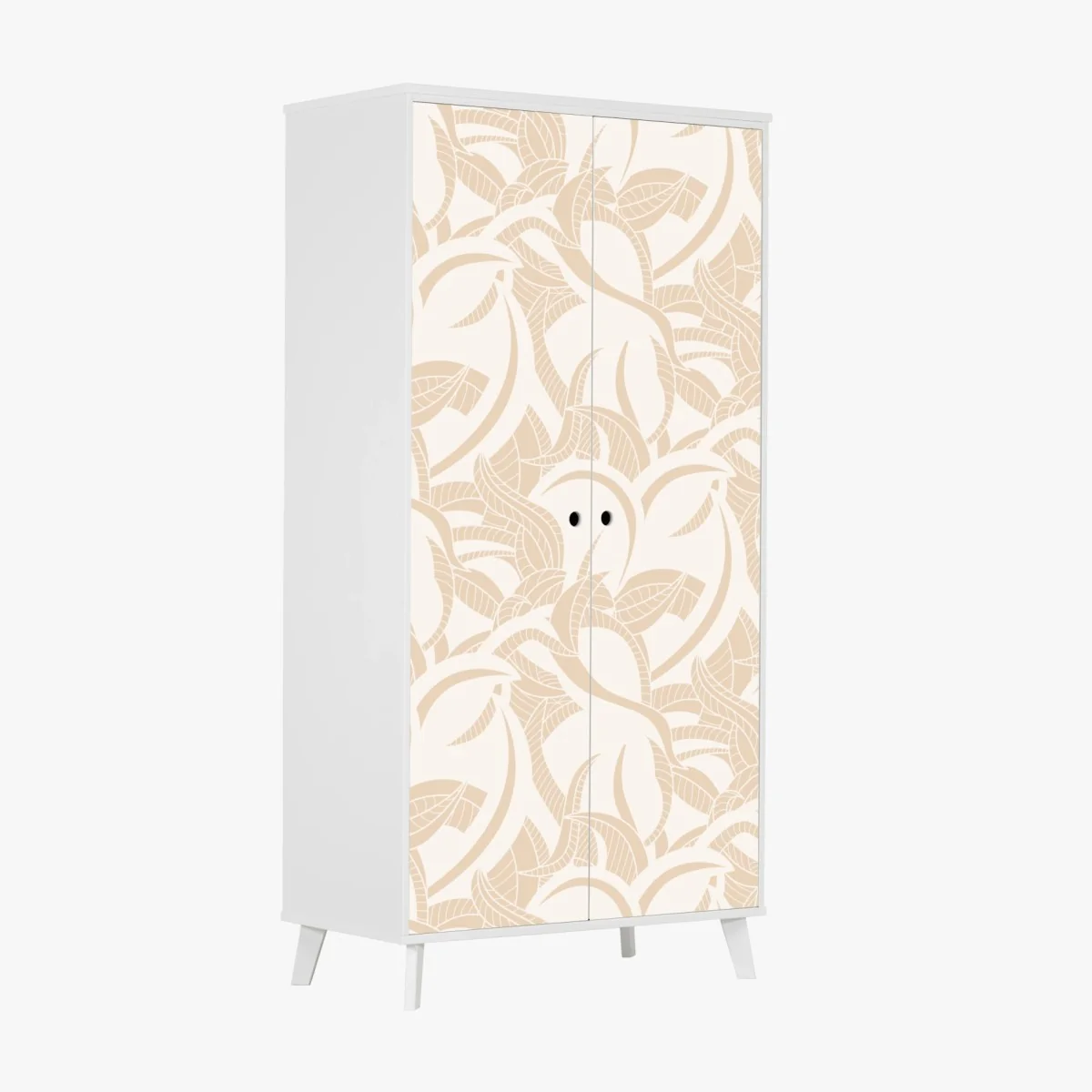 Schrankaufkleber beiges blattmuster im botanischen stil – Wallnifity® Schrankaufkleber beiges blattmuster im botanischen stil – Wallnifity®