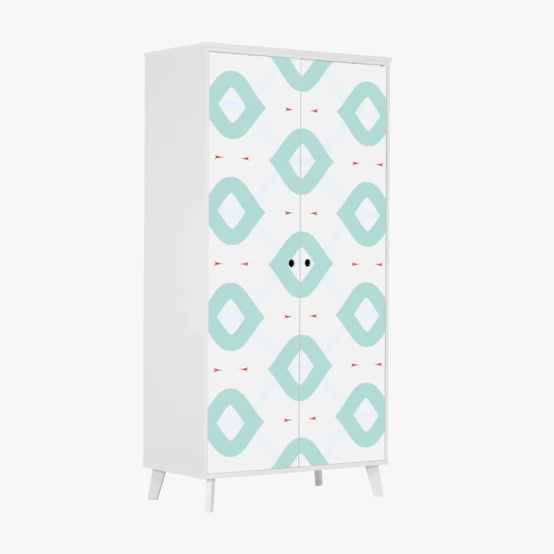 Schrankaufkleber türkis geometrisches rautenmuster