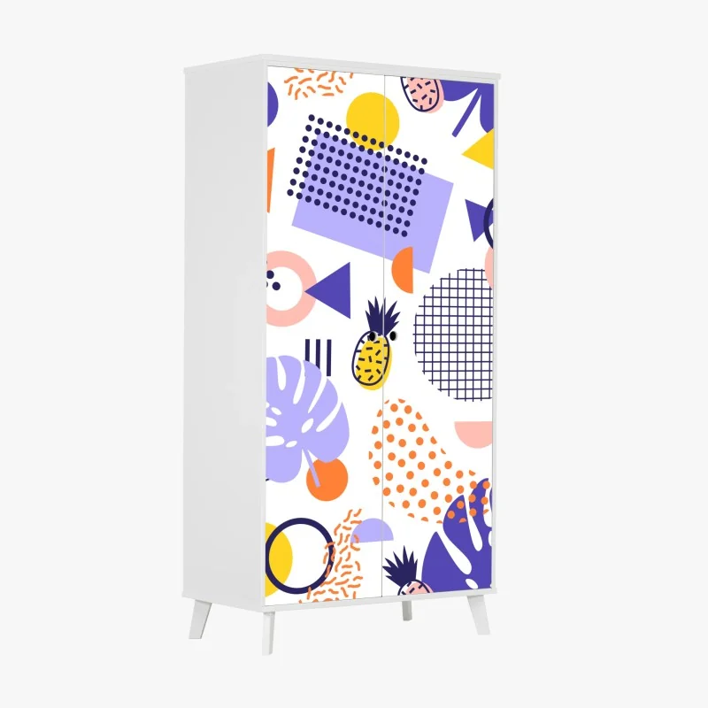 Schrankaufkleber verspieltes tropisches geometrisches muster