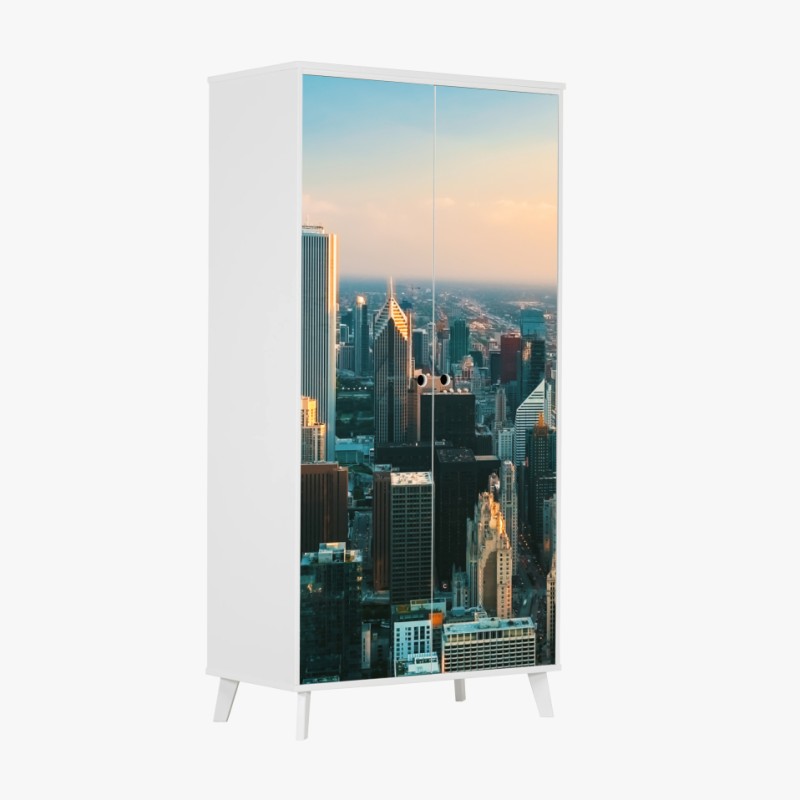 Schrankaufkleber morgendliches licht im grünen wald – Wallnifity®