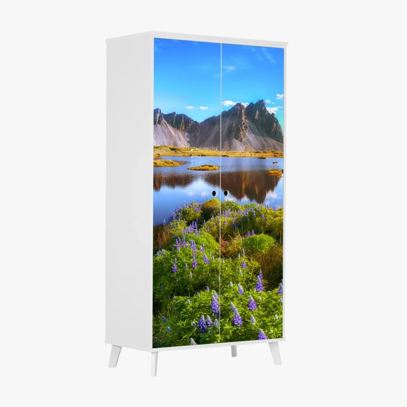 Schrankaufkleber handgezeichnetes grünes blättermotiv – Wallnifity®