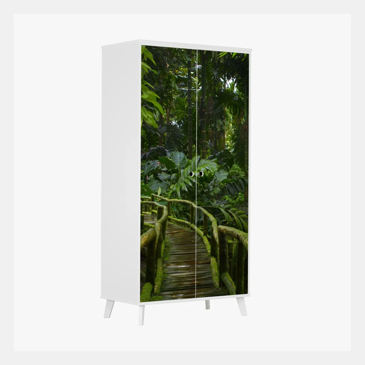 Schrankaufkleber ruhiger dschungelsteg durch üppigen regenwald – Wallnifity® Schrankaufkleber ruhiger dschungelsteg durch üppigen regenwald – Wallnifity®
