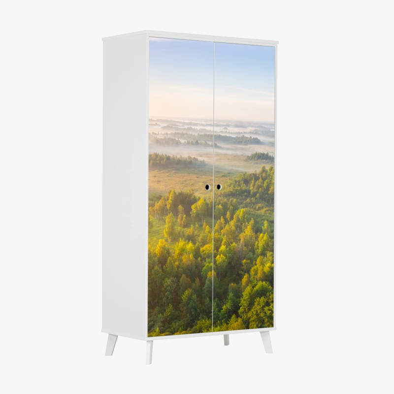 Schrankaufkleber ozeanblau und goldene wirbel flüssige abstraktion – Wallnifity®