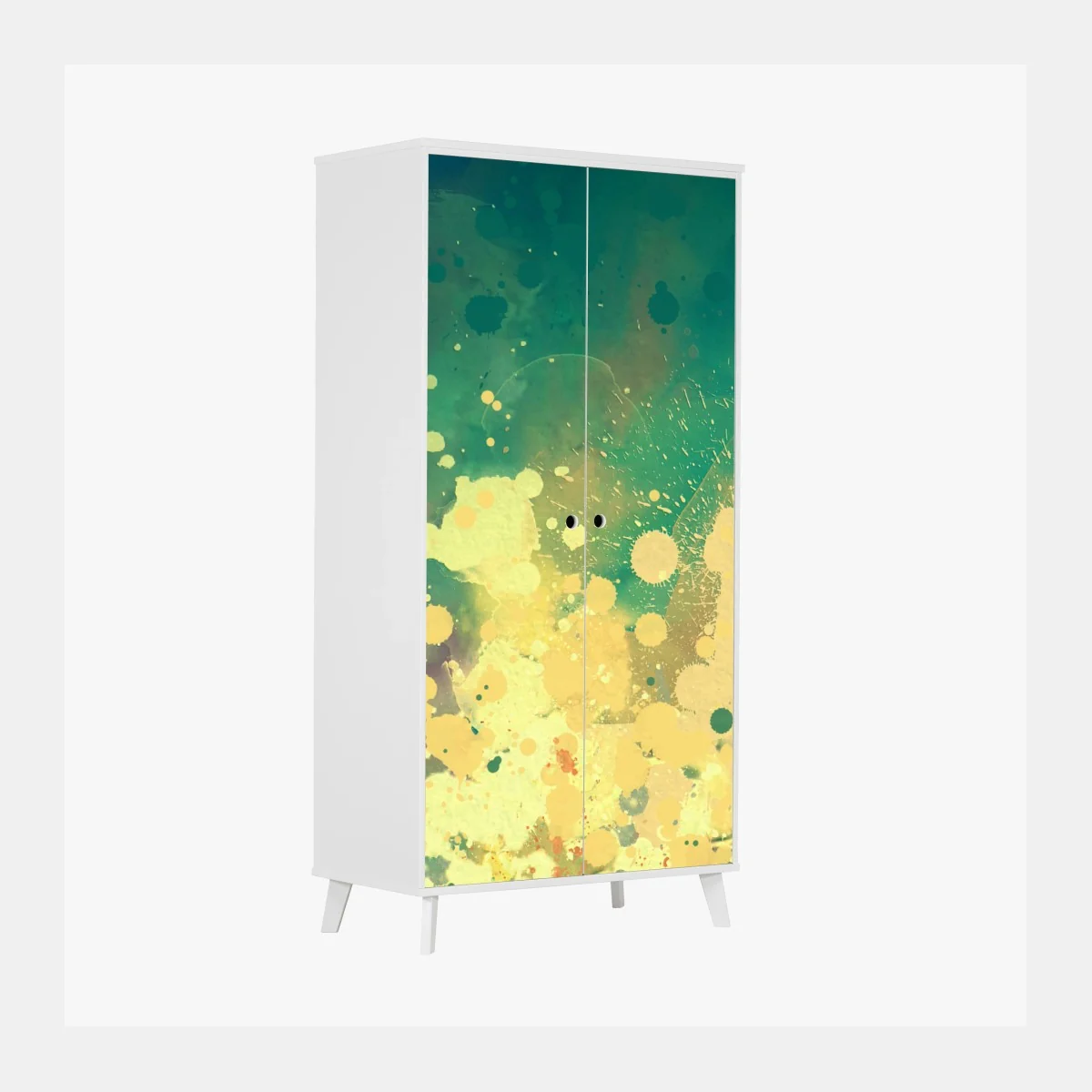 Schrankaufkleber türkiser aquarellausbruch abstrakt – Wallnifity® Schrankaufkleber türkiser aquarellausbruch abstrakt – Wallnifity®