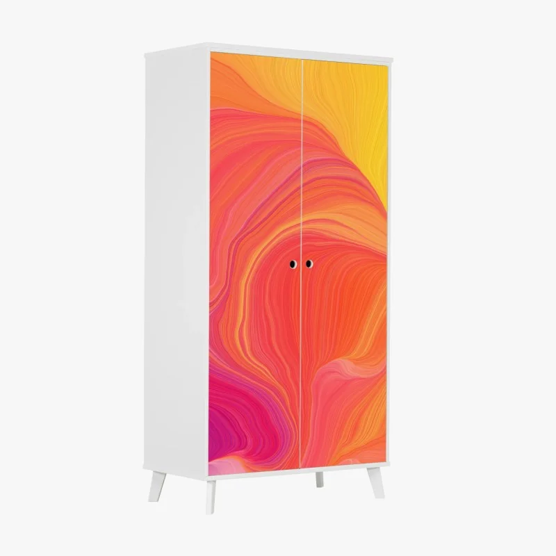 Schrankaufkleber leuchtende fließende farbwellen