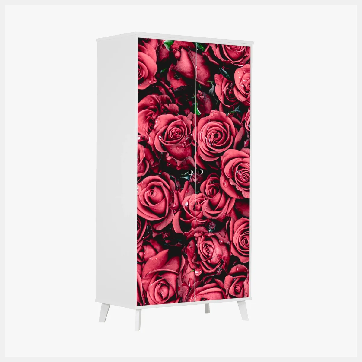 Schrankaufkleber pralle rote rosen wandbild – Wallnifity®