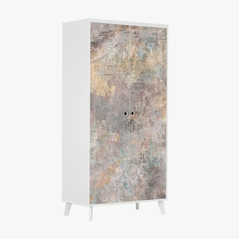 Schrankaufkleber verspieltes muster mit violetten pinguinen auf rosa hintergrund – Wallnifity®