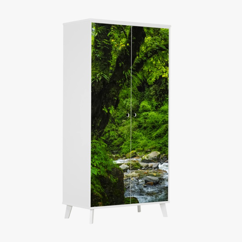 Schrankaufkleber tiefes ozeanblau mit goldadern – Wallnifity®