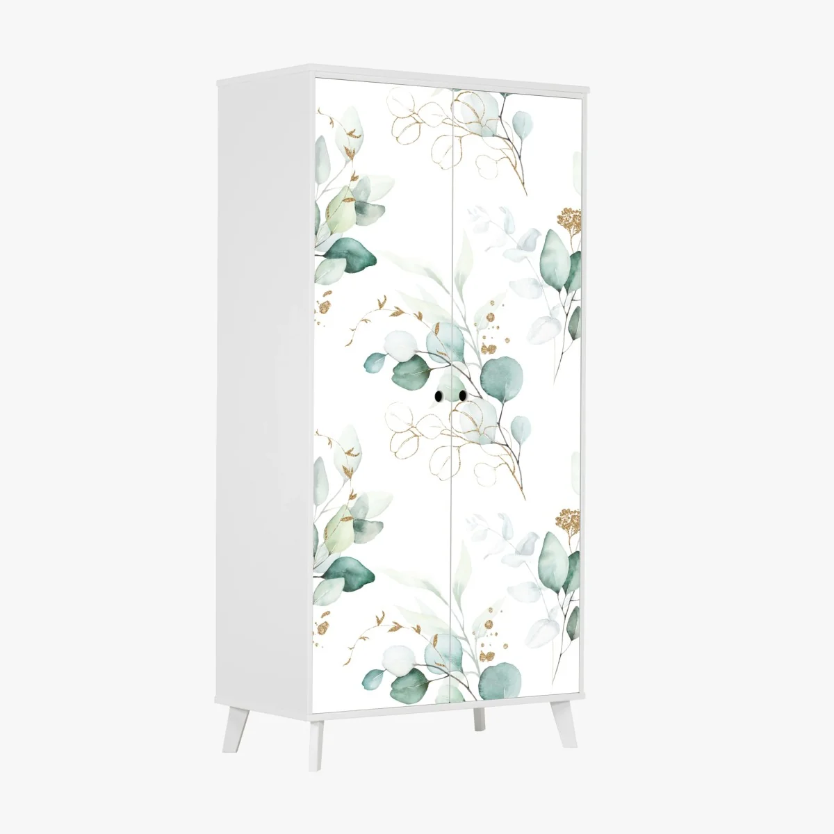 Schrankaufkleber eukalyptus aquarell muster in grüntönen – Wallnifity® Schrankaufkleber eukalyptus aquarell muster in grüntönen – Wallnifity®