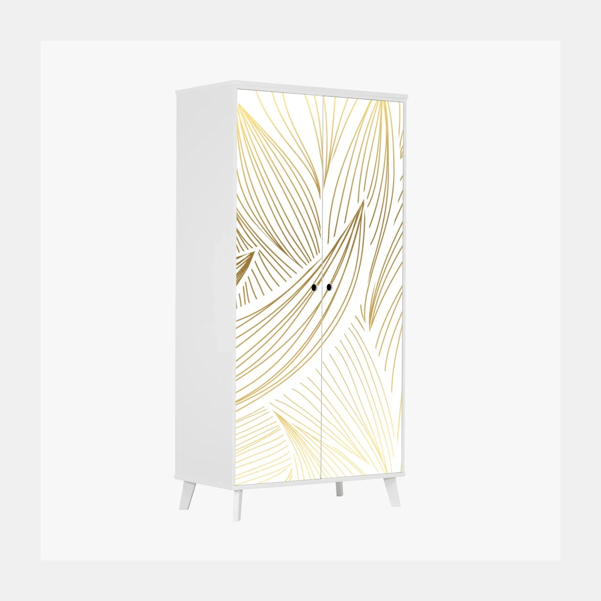 Schrankaufkleber goldene blattlinien – Wallnifity® Schrankaufkleber goldene blattlinien – Wallnifity®