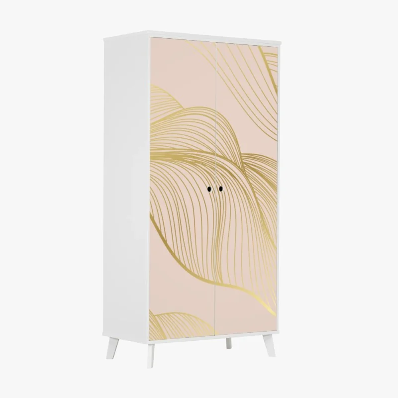 Schrankaufkleber abstraktes muster goldener wellen