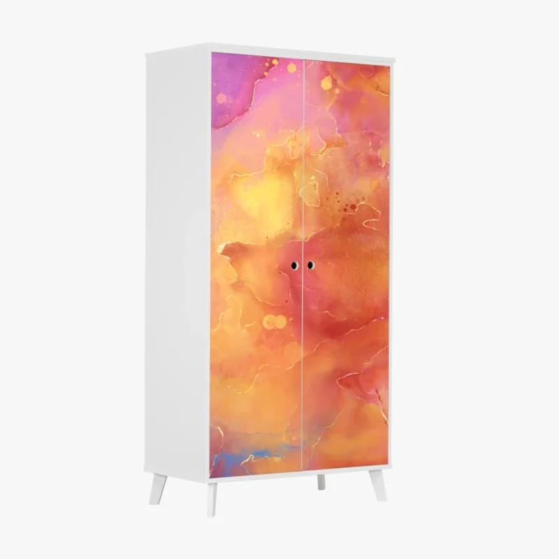 Schrankaufkleber lebhafte aquarell-abstraktion in warmen tönen