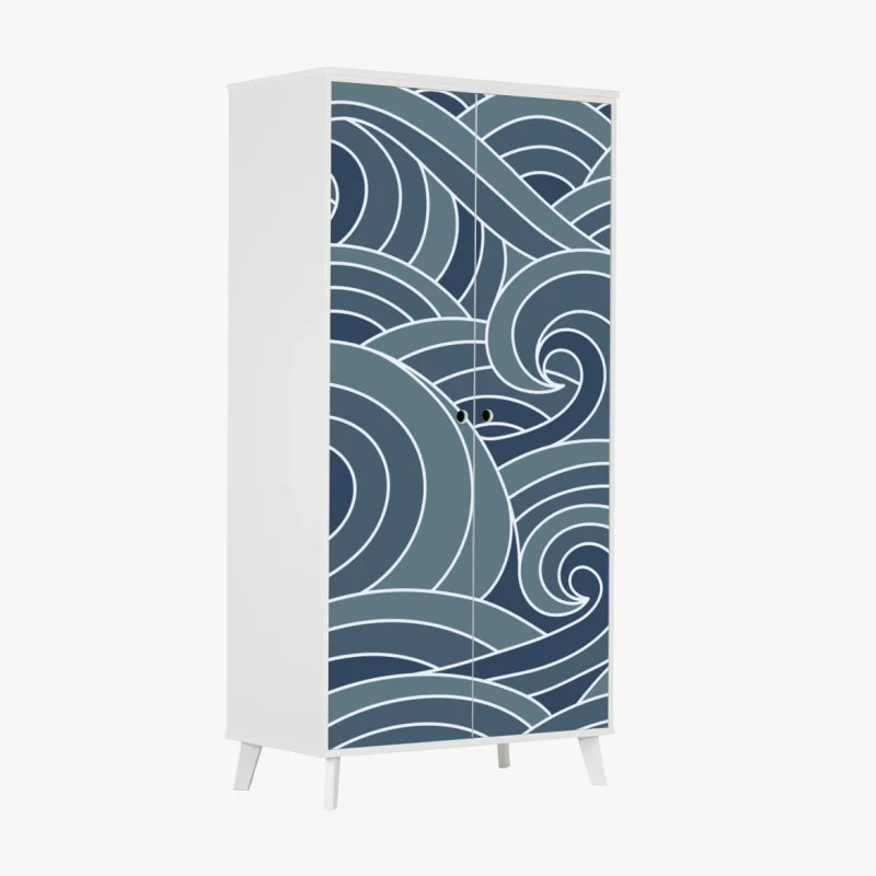 Schrankaufkleber stilisiertes wellenmuster