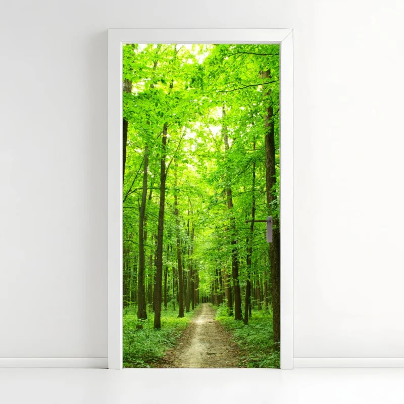 Türaufkleber vertikales palmenblatt nahaufnahme – Wallnifity®