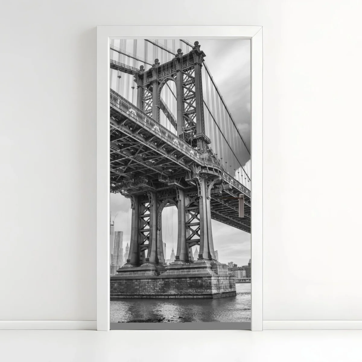 Türaufkleber blick auf die Manhattan Bridge und die skyline von New York – Wallnifity®