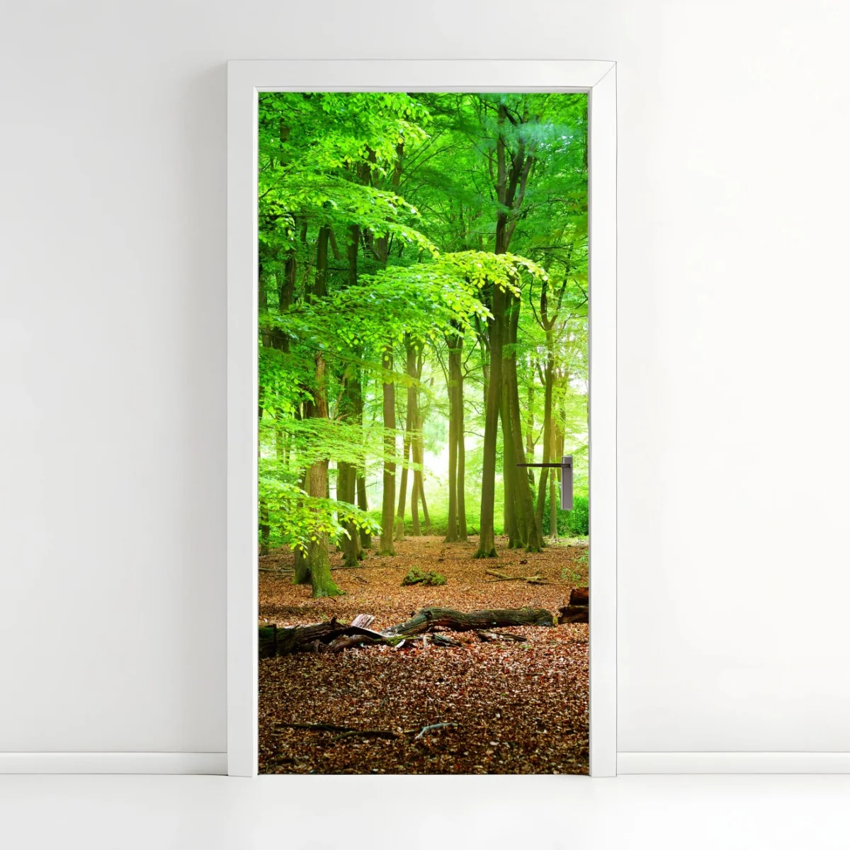 Türaufkleber sonnendurchfluteter grüner wald – Wallnifity® Türaufkleber sonnendurchfluteter grüner wald – Wallnifity®