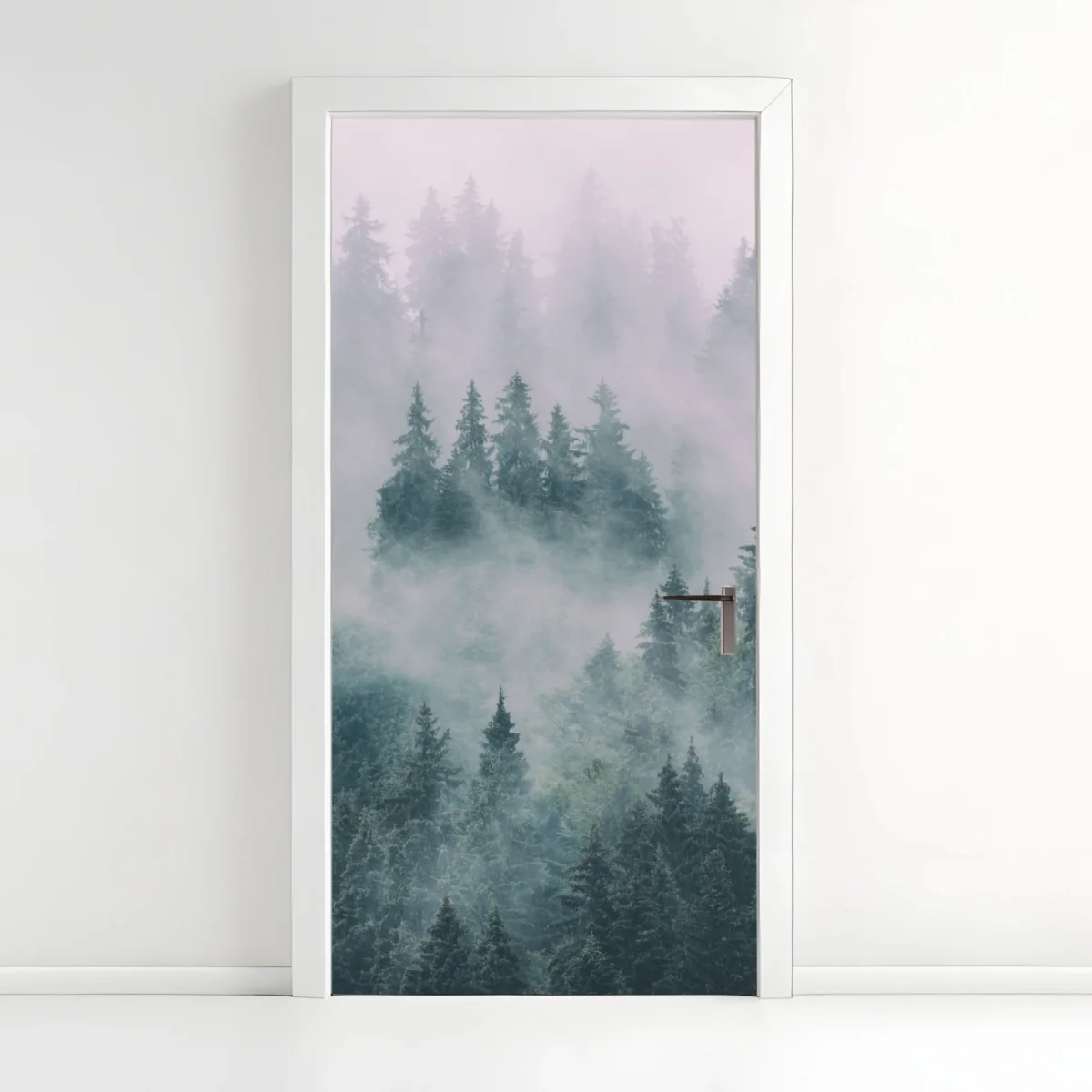 Türaufkleber nebliger immergrüner wald – Wallnifity®