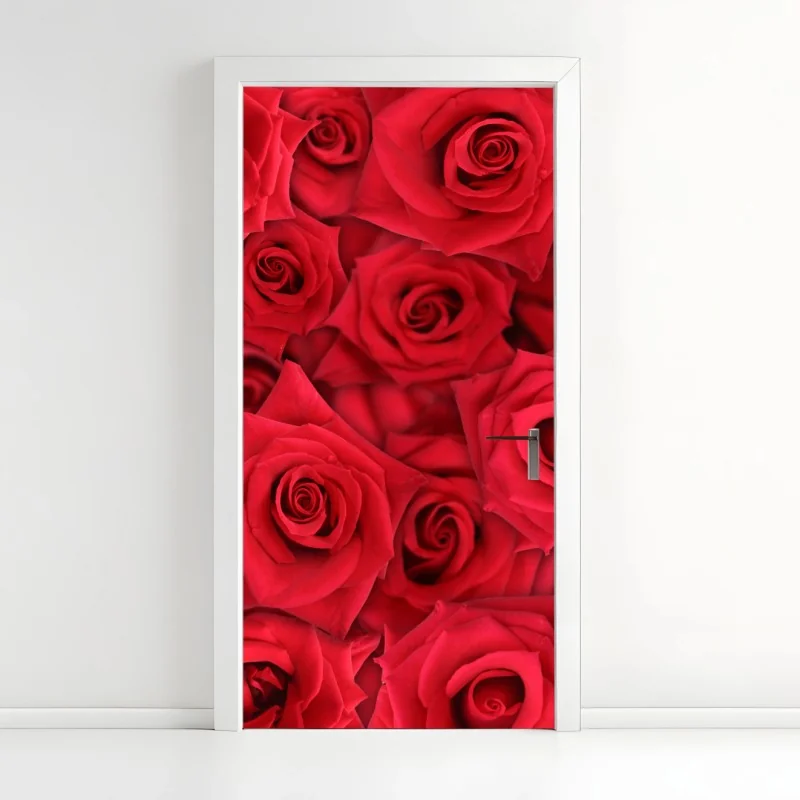 Türaufkleber feine botanische linienzeichnung mit blumen – Wallnifity®