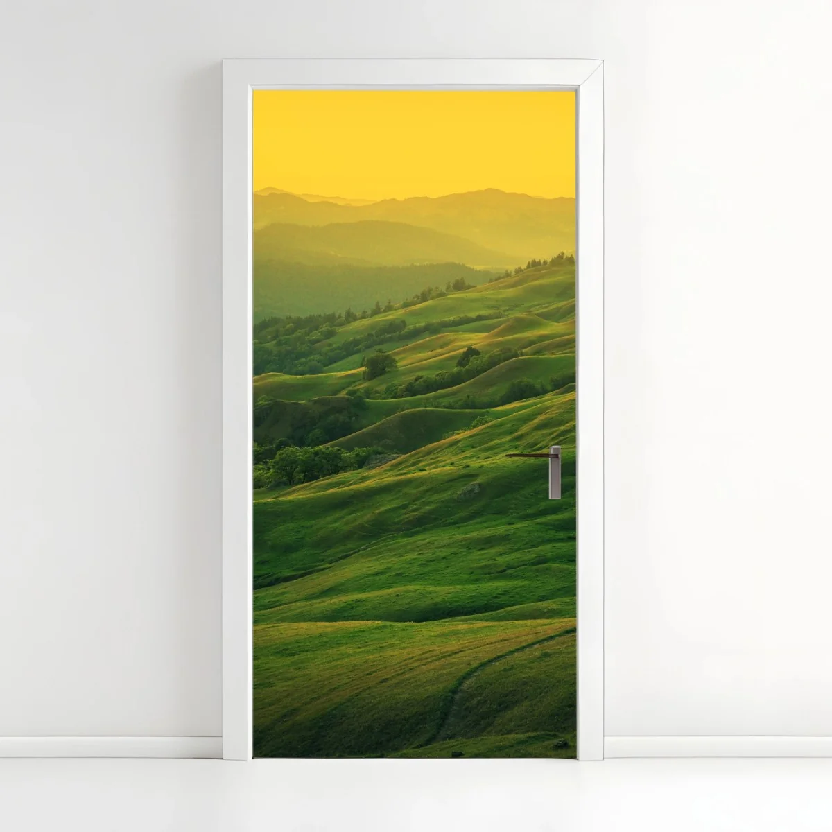 Türaufkleber hügel von Nordkalifornien bei sonnenuntergang – Wallnifity®