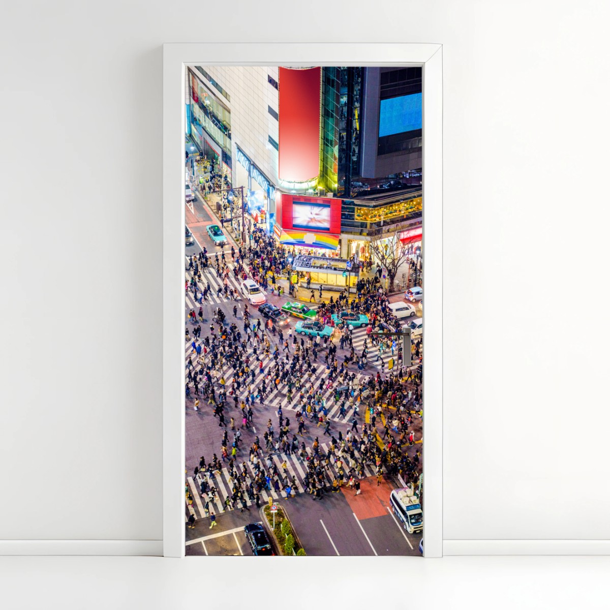 Türaufkleber Shibuya nächtliche kreuzung – Wallnifity®