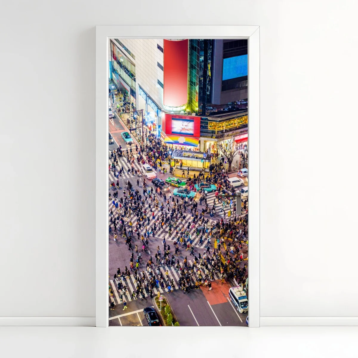 Türaufkleber Shibuya nächtliche kreuzung – Wallnifity®