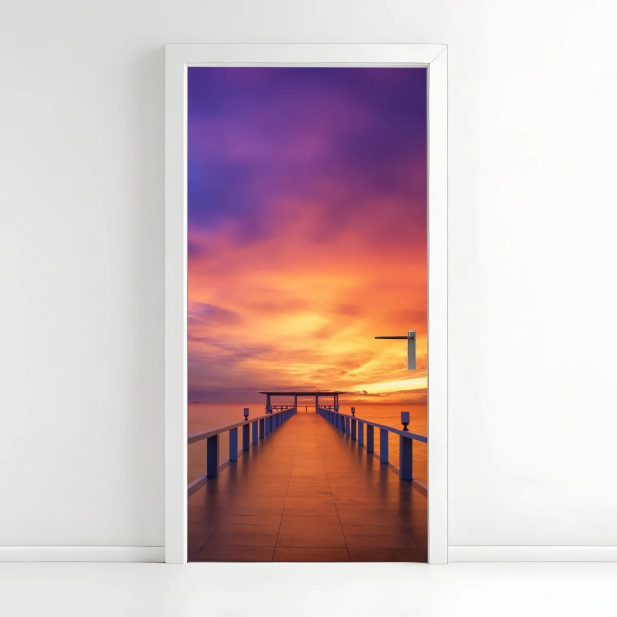 Türaufkleber sonnenuntergang am steg am strand – Wallnifity® Türaufkleber sonnenuntergang am steg am strand – Wallnifity®