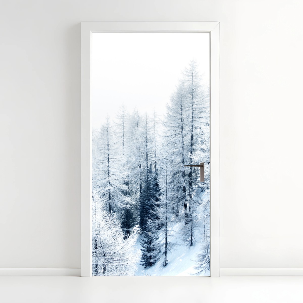 Türaufkleber winterstille: verschneiter wald – Wallnifity®