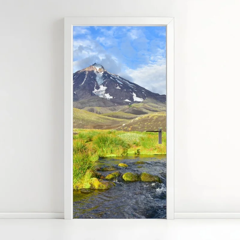 Türaufkleber pastell botanische vase mit blättern – Wallnifity®