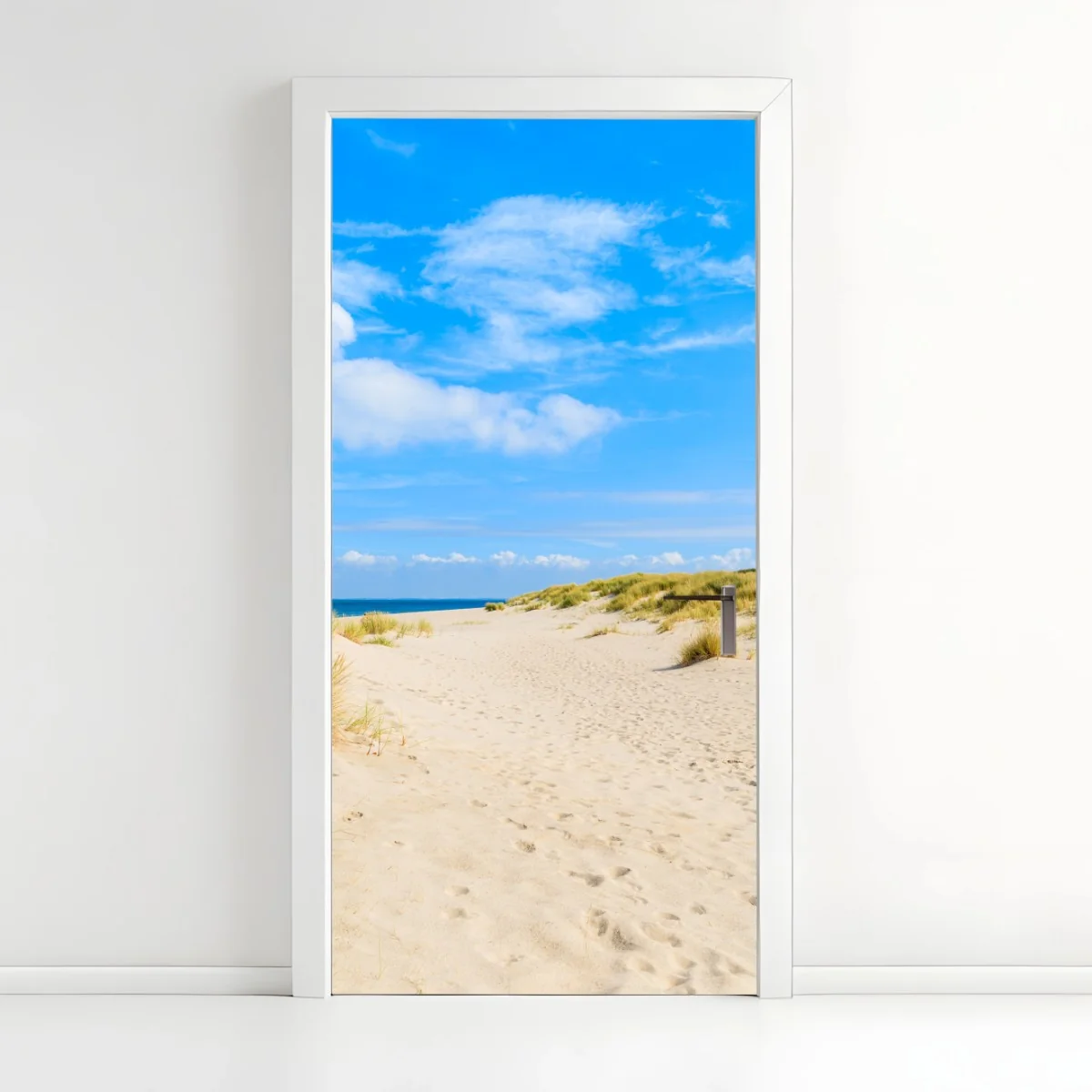 Türaufkleber ruhige dünen Sylt mit leuchtturm – Wallnifity®