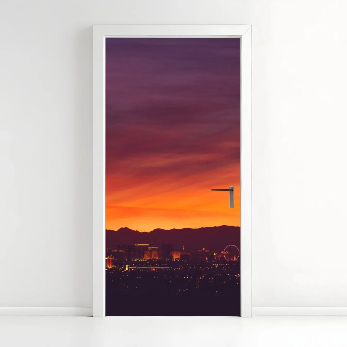 Türaufkleber Las Vegas sonnenuntergang skyline panorama – Wallnifity® Türaufkleber Las Vegas sonnenuntergang skyline panorama – Wallnifity®