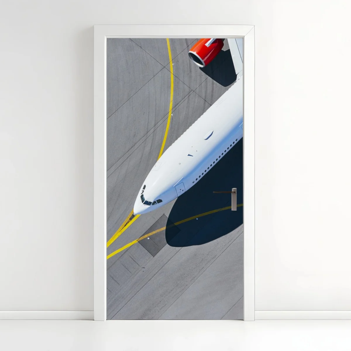 Türaufkleber luftaufnahme eines flugzeugs auf dem rollfeld – Wallnifity® Türaufkleber luftaufnahme eines flugzeugs auf dem rollfeld – Wallnifity®