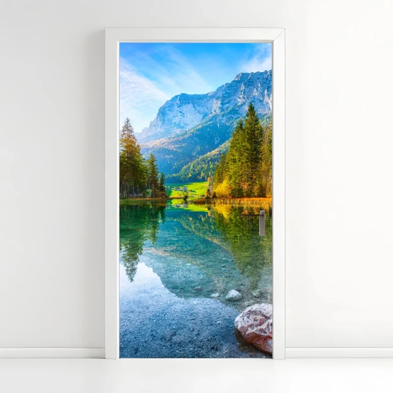 Türaufkleber Hintersee herbstliche see- und bergspiegelung
