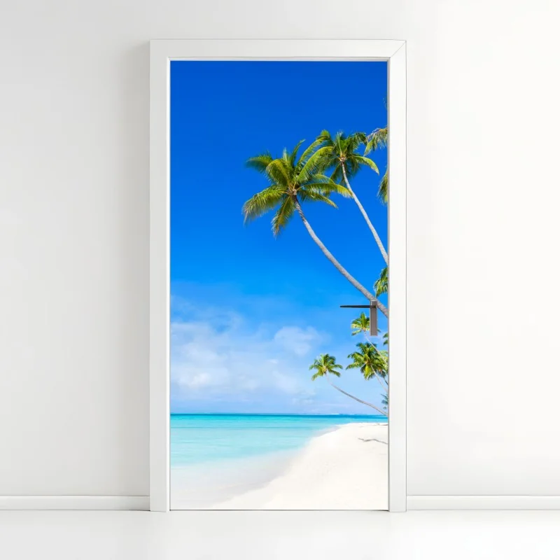 Türaufkleber tropischer palmenstrand