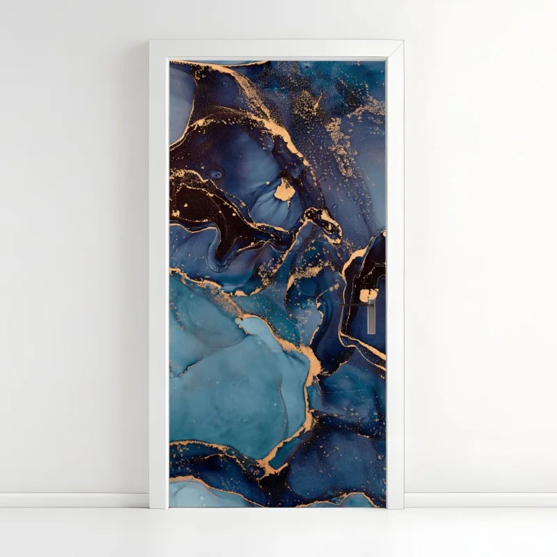 Türaufkleber pastell botanische vase mit blättern – Wallnifity®