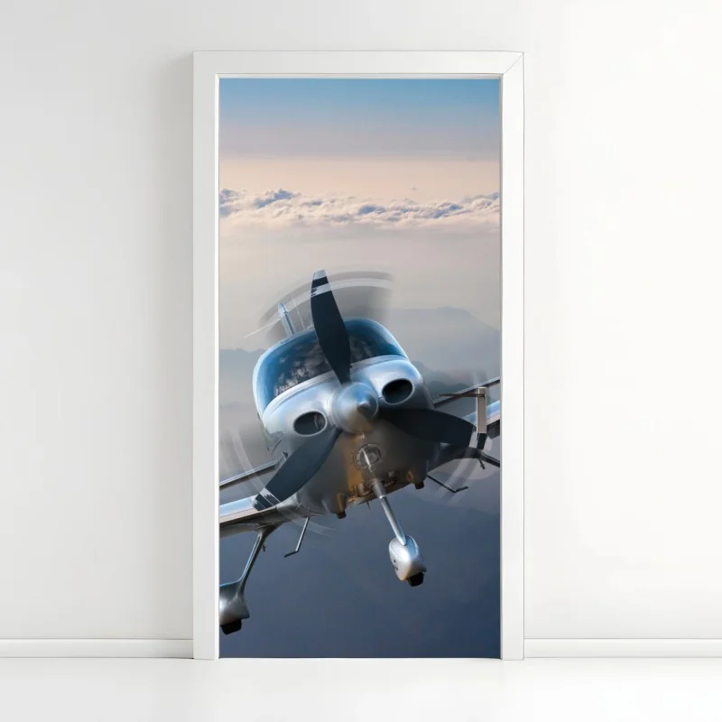 Türaufkleber feine botanische linienzeichnung mit blumen – Wallnifity®