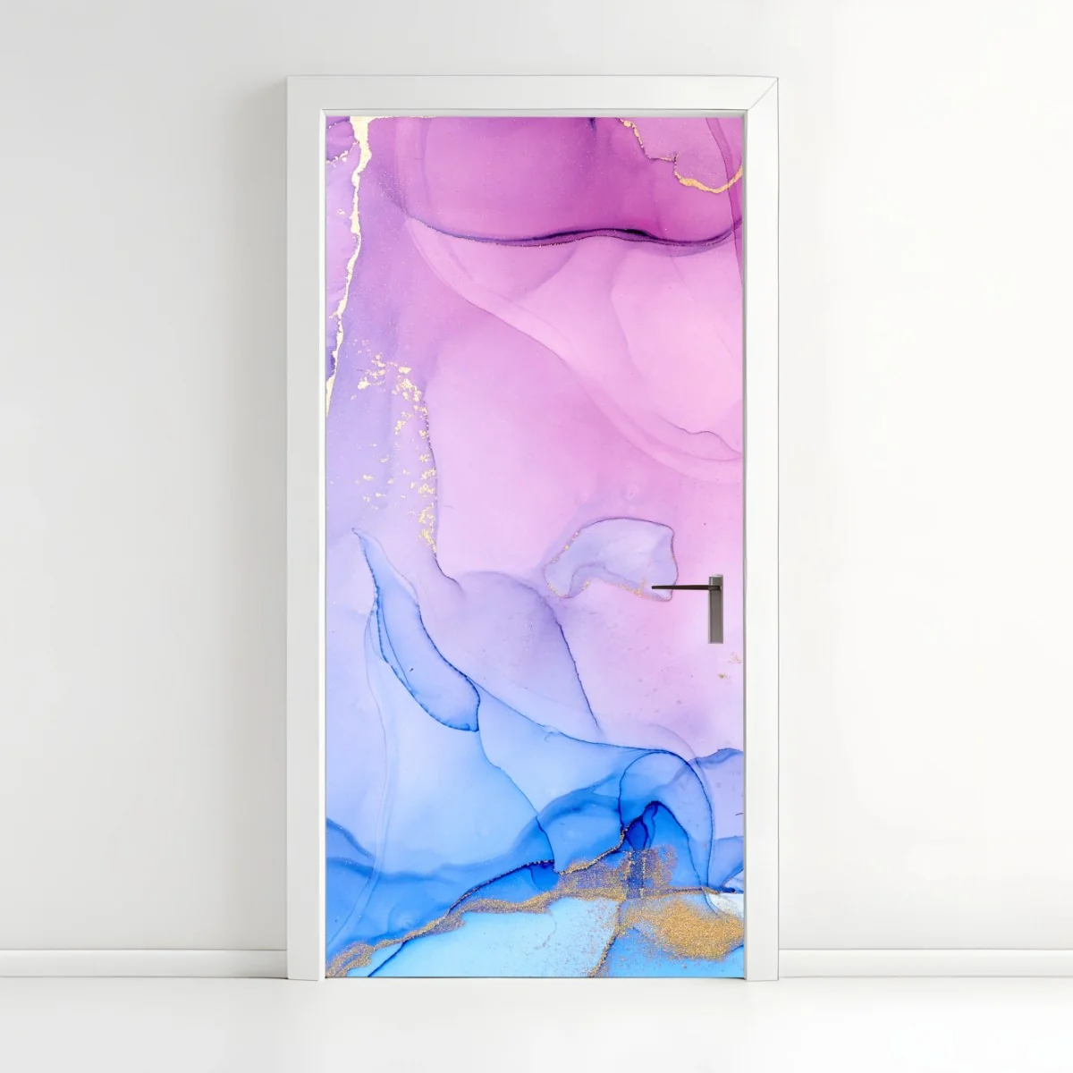 Türaufkleber rosa und blaue marmorierte abstraktion – Wallnifity® Türaufkleber rosa und blaue marmorierte abstraktion – Wallnifity®