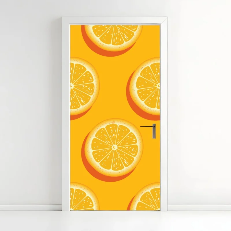 Türaufkleber lebhaftes muster mit orangenscheiben