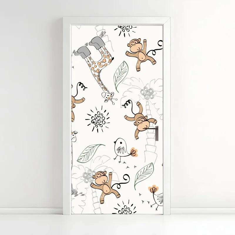 Türaufkleber zartes rosenmuster in pastellrosa – Wallnifity®