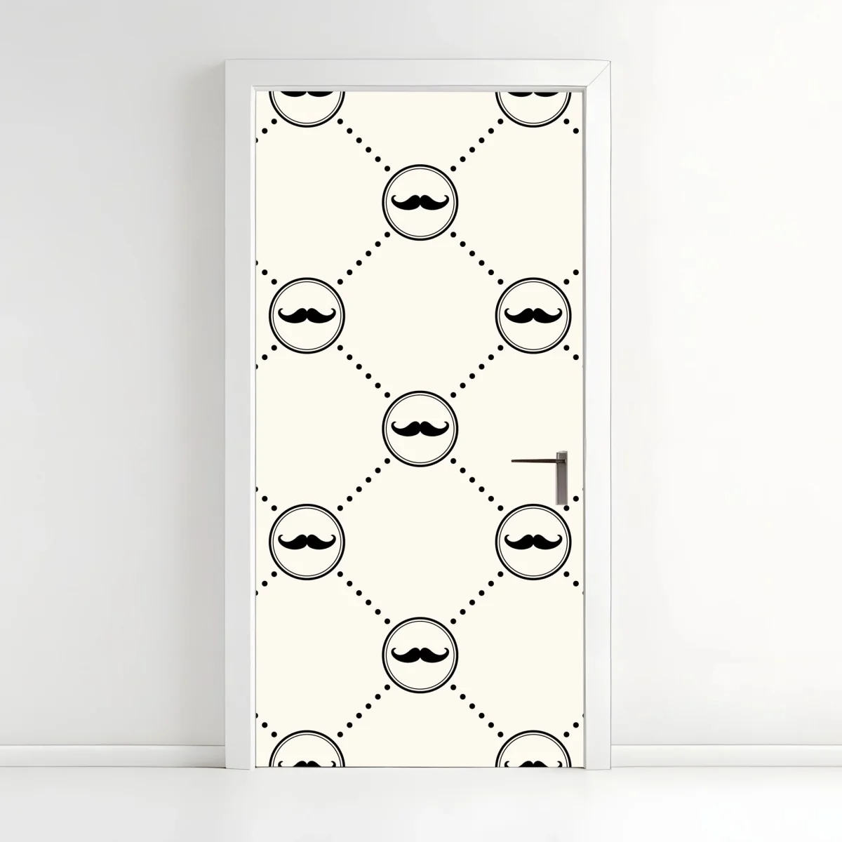 Türaufkleber verspieltes schnurrbartmuster – Wallnifity® Türaufkleber verspieltes schnurrbartmuster – Wallnifity®