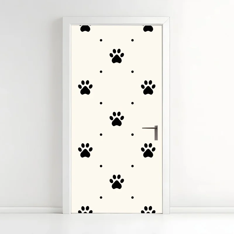 Türaufkleber verspieltes pfotenmuster