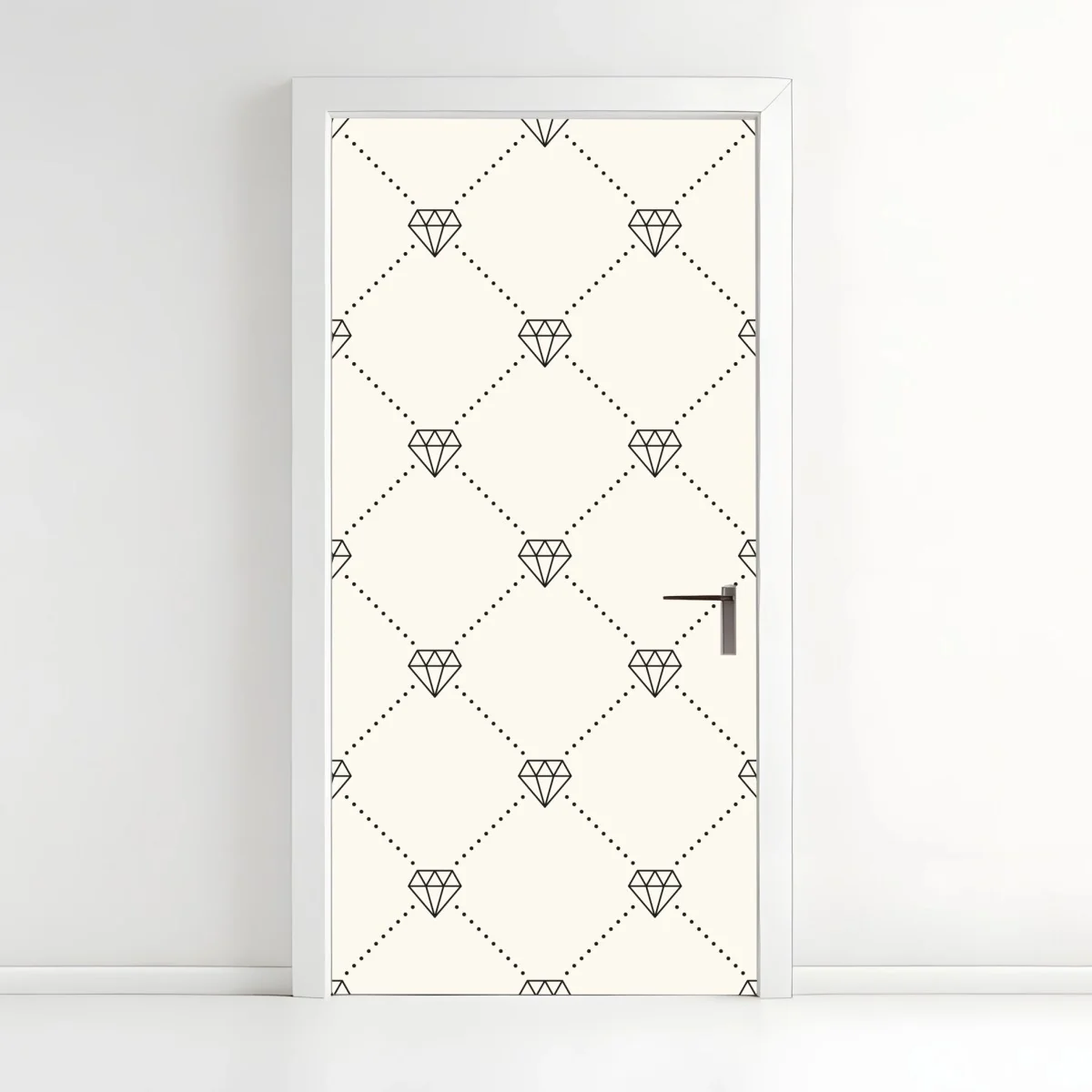 Türaufkleber diamentgittermuster auf beigem hintergrund – Wallnifity® Türaufkleber diamentgittermuster auf beigem hintergrund – Wallnifity®