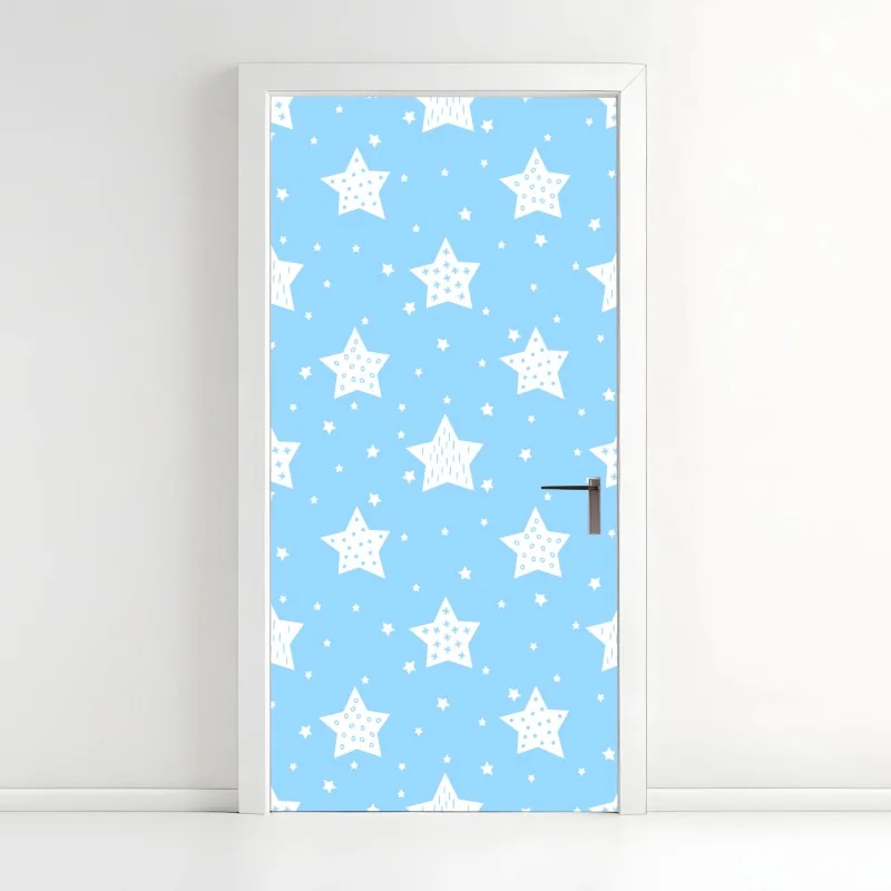 Türaufkleber weiche blaue sterne für das kinderzimmer