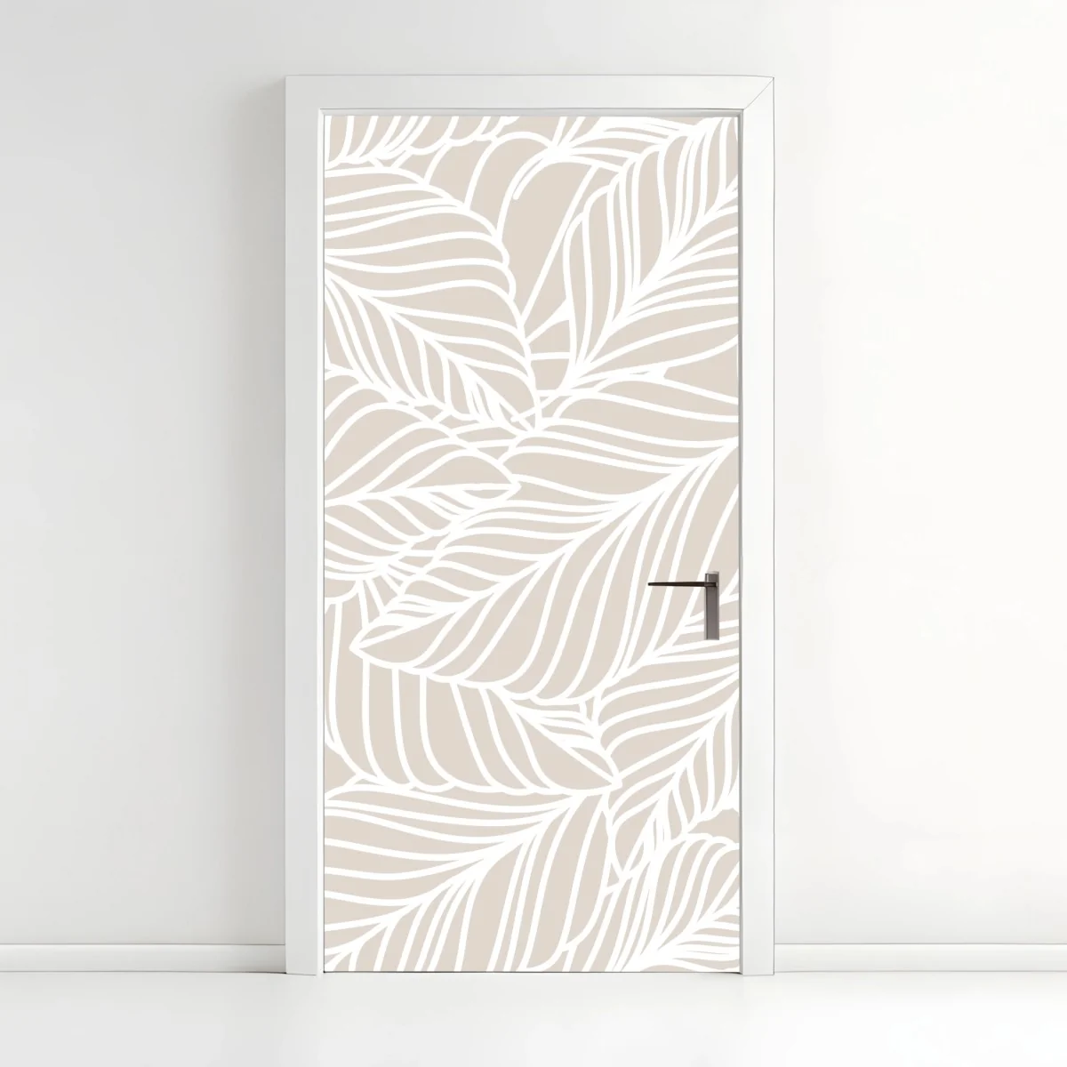 Türaufkleber beige botanisches blattmuster – Wallnifity® Türaufkleber beige botanisches blattmuster – Wallnifity®