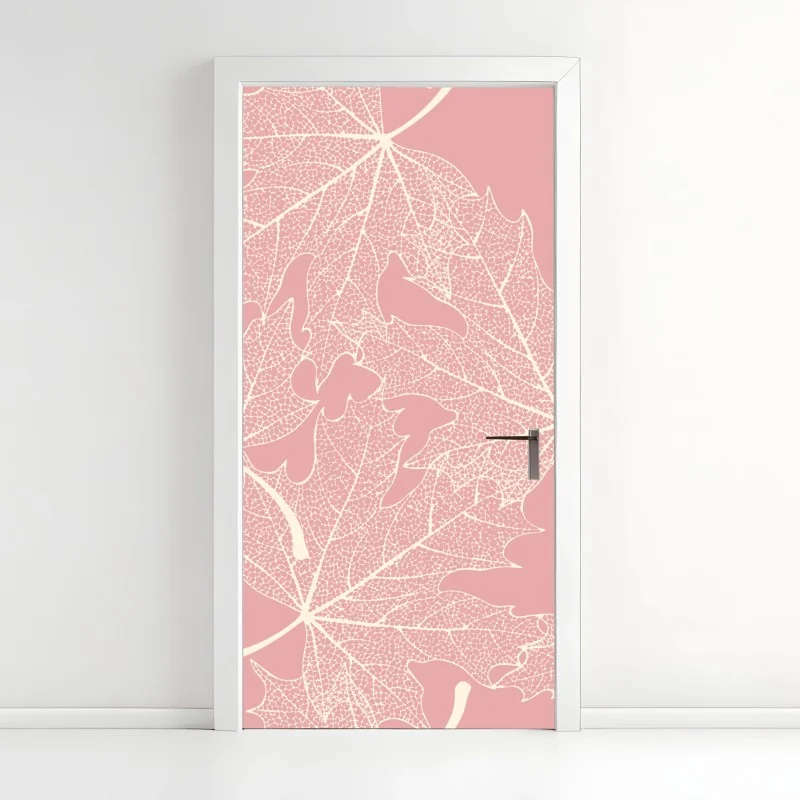 Türaufkleber pastell botanische vase mit blättern – Wallnifity®