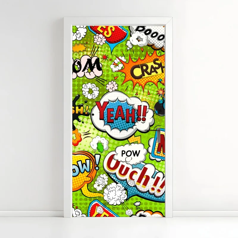 Türaufkleber lebhafte pop-art-comic-collage