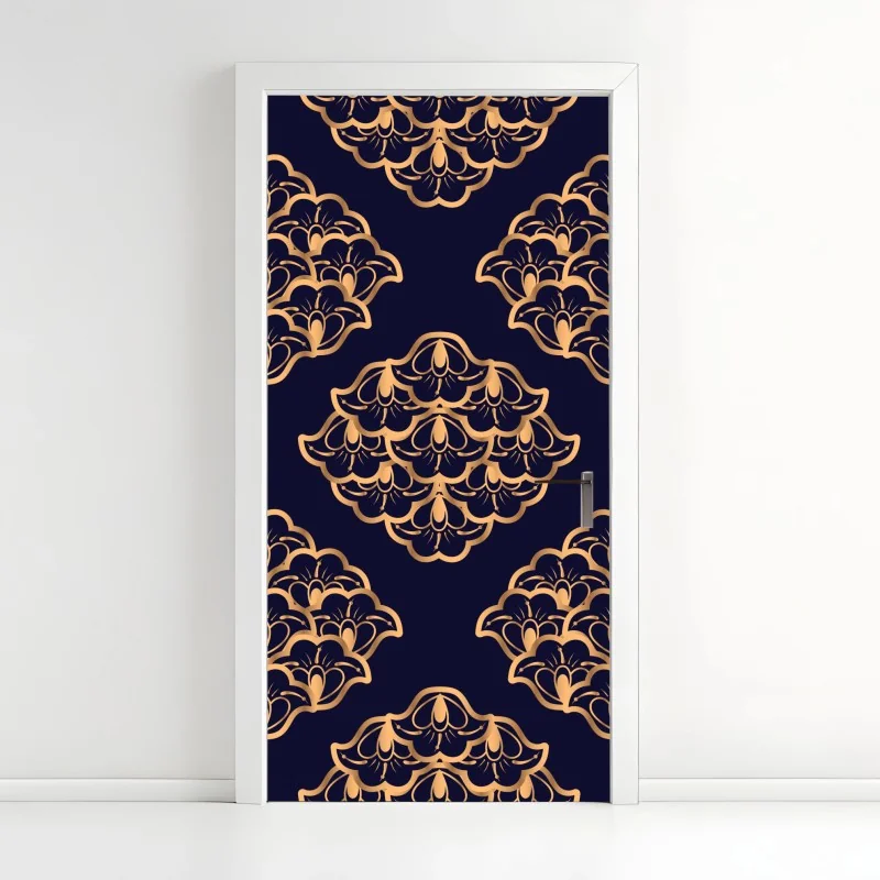 Türaufkleber beige botanisches blattmuster – Wallnifity®