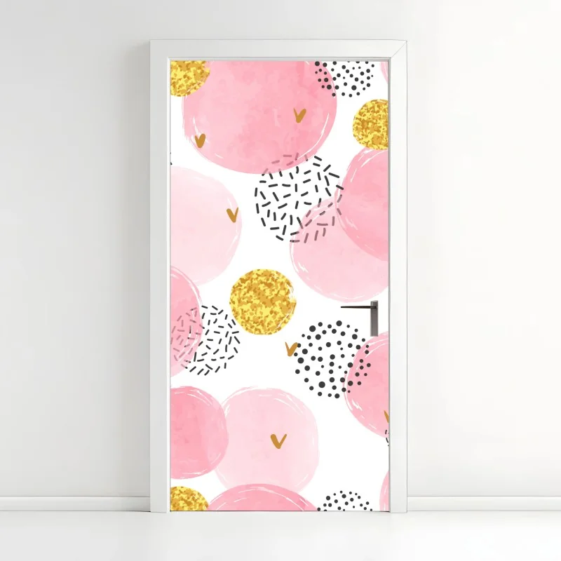 Türaufkleber pastell botanische vase mit blättern – Wallnifity®